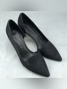 Derek Lam 10 Crosby Black Textured Pointed-Toe Pumps Size 7